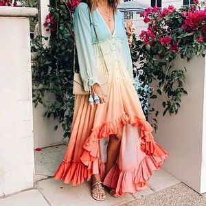 Rainbow Maxi Beach Dress